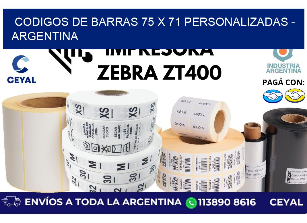 codigos de barras 75 x 71 personalizadas - Argentina