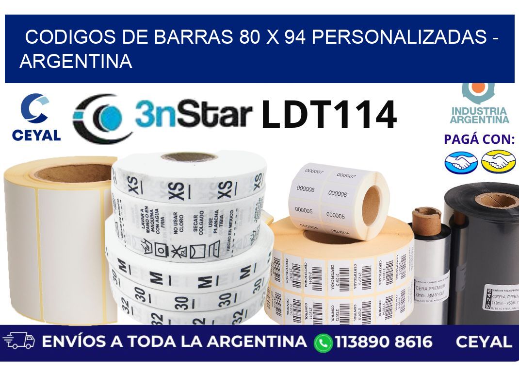 codigos de barras 80 x 94 personalizadas – Argentina