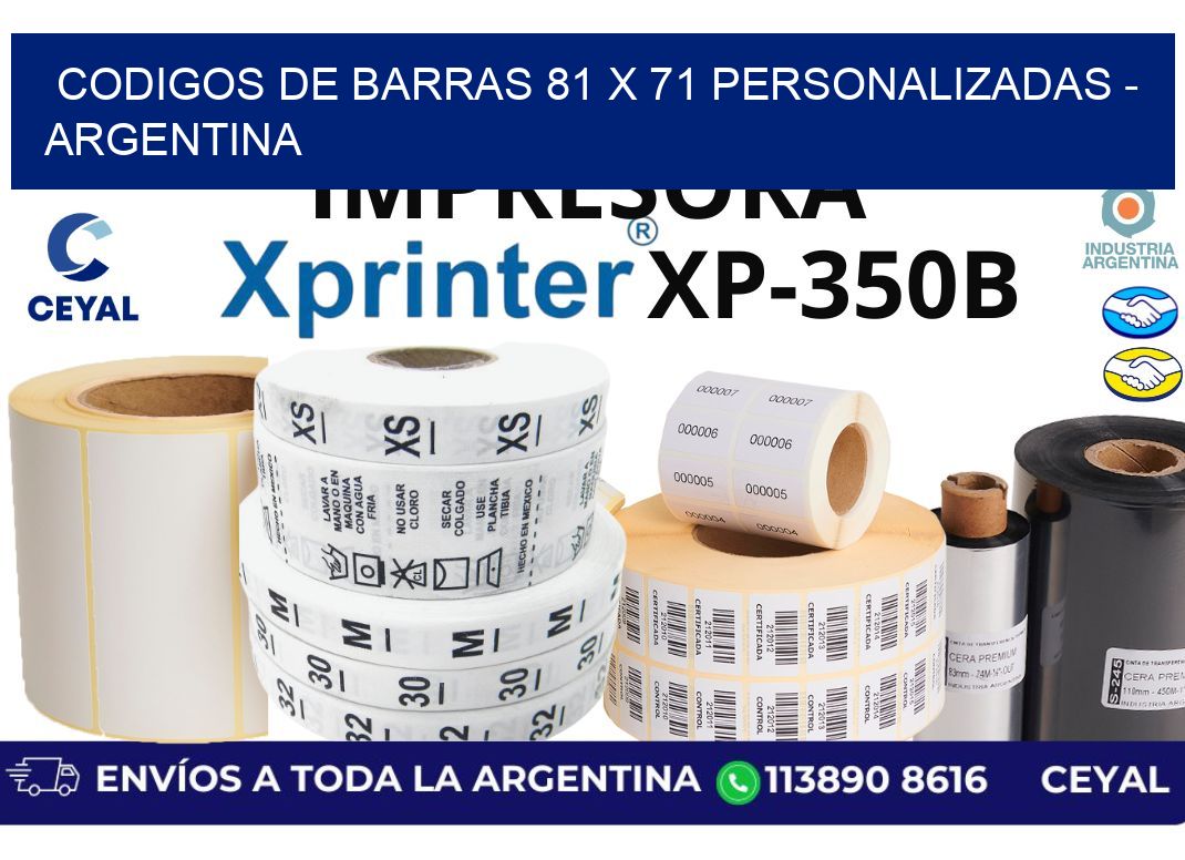 codigos de barras 81 x 71 personalizadas - Argentina
