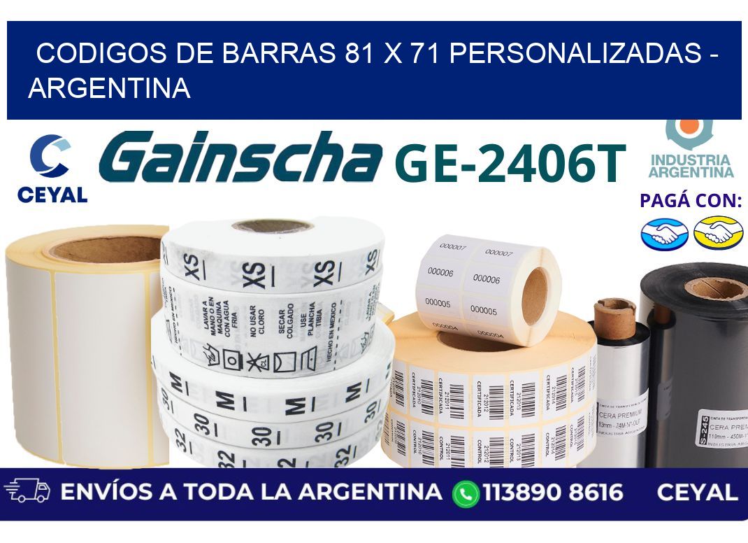 codigos de barras 81 x 71 personalizadas – Argentina