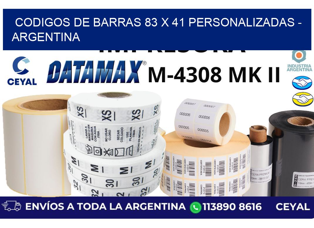 codigos de barras 83 x 41 personalizadas - Argentina