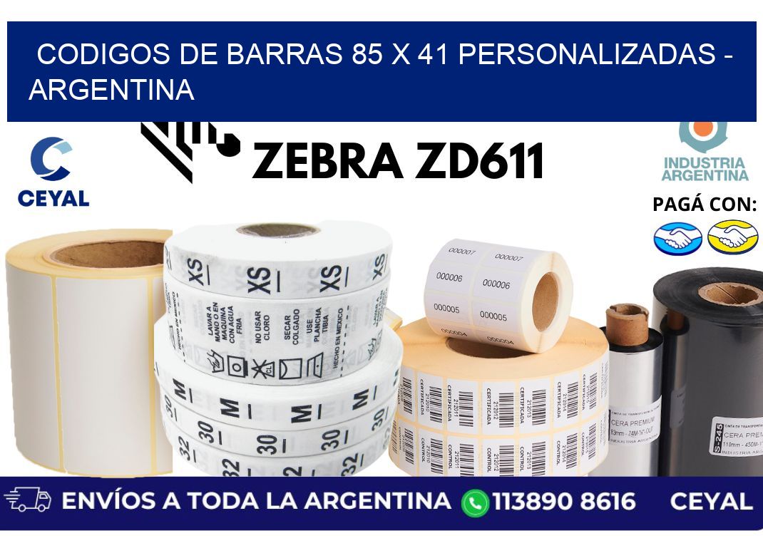 codigos de barras 85 x 41 personalizadas – Argentina
