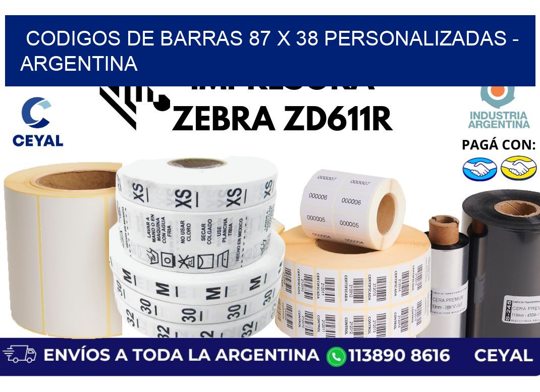 codigos de barras 87 x 38 personalizadas – Argentina