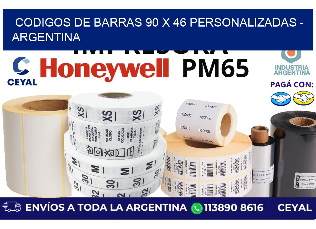 codigos de barras 90 x 46 personalizadas - Argentina