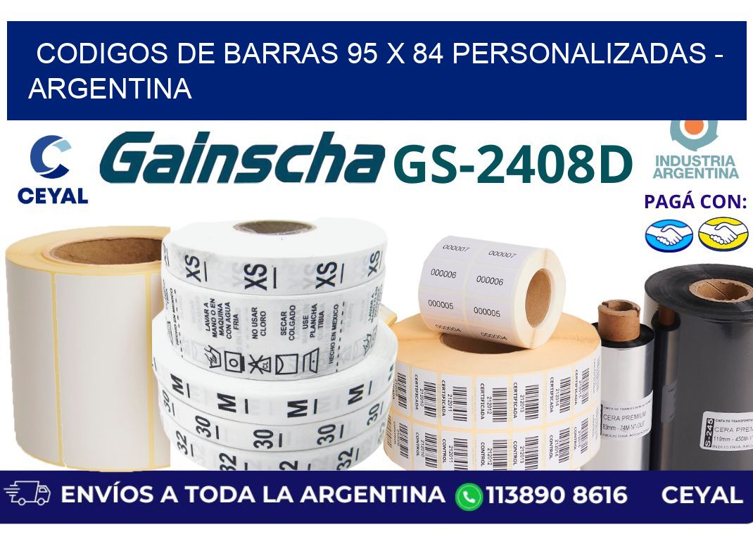 codigos de barras 95 x 84 personalizadas - Argentina
