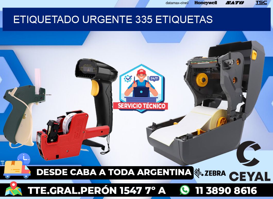 etiquetado urgente 335 etiquetas
