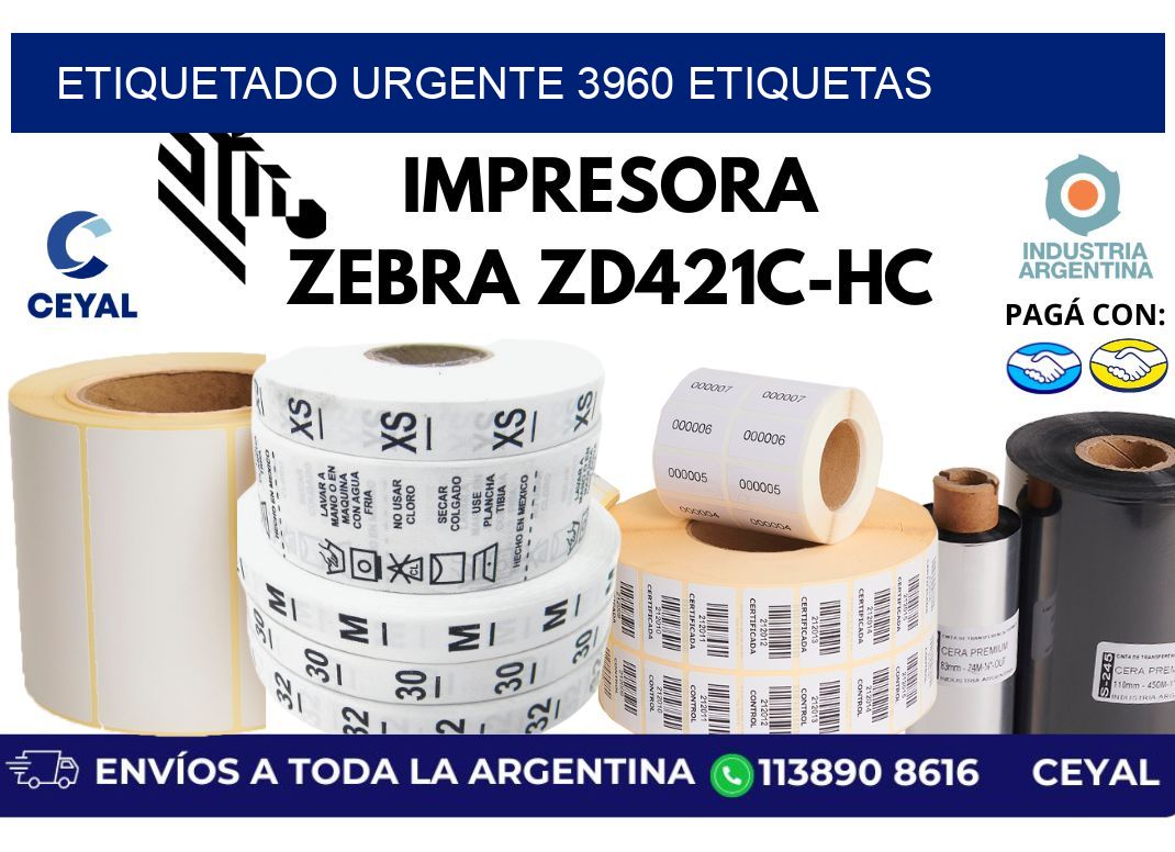 etiquetado urgente 3960 etiquetas