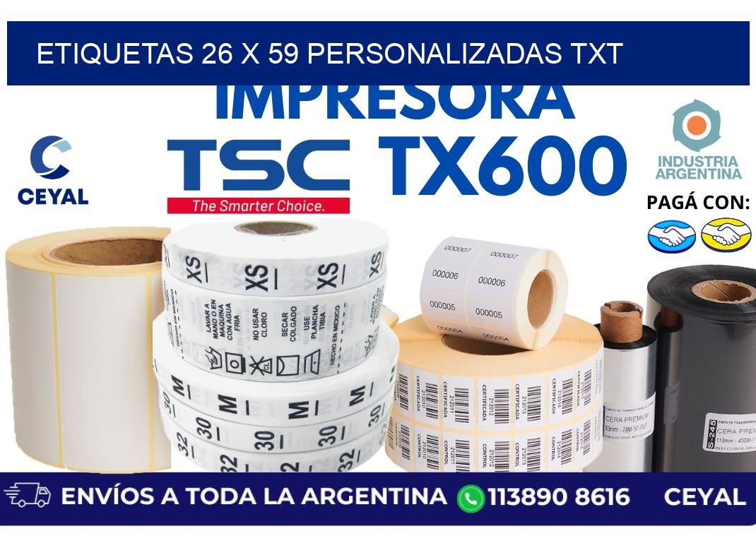 etiquetas 26 x 59 personalizadas txt