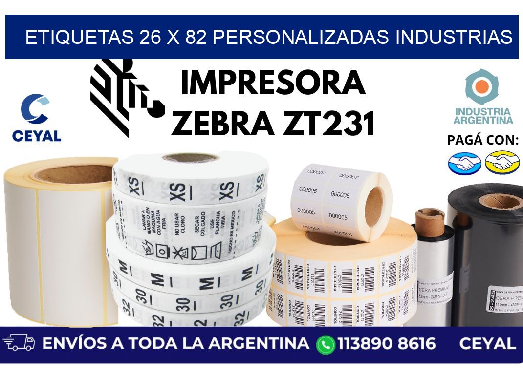 etiquetas 26 x 82 personalizadas industrias