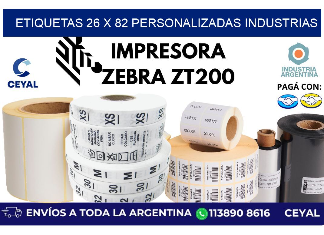 etiquetas 26 x 82 personalizadas industrias
