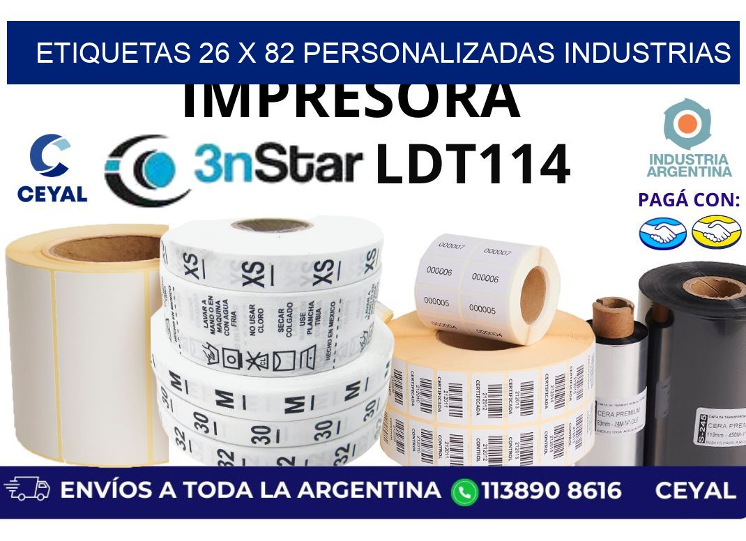 etiquetas 26 x 82 personalizadas industrias
