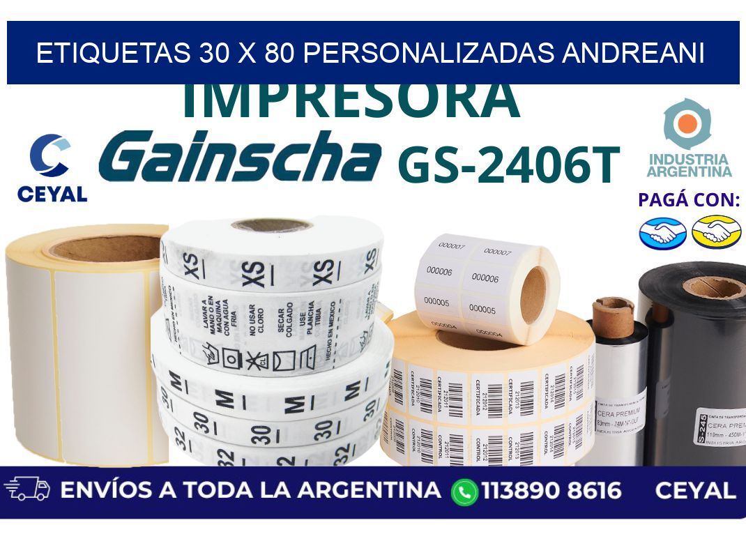 etiquetas 30 x 80 personalizadas andreani