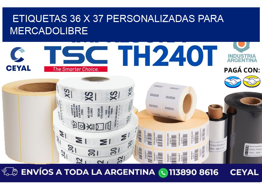 etiquetas 36 x 37 personalizadas para mercadolibre