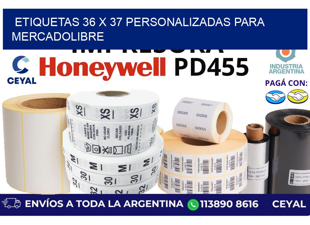 etiquetas 36 x 37 personalizadas para mercadolibre