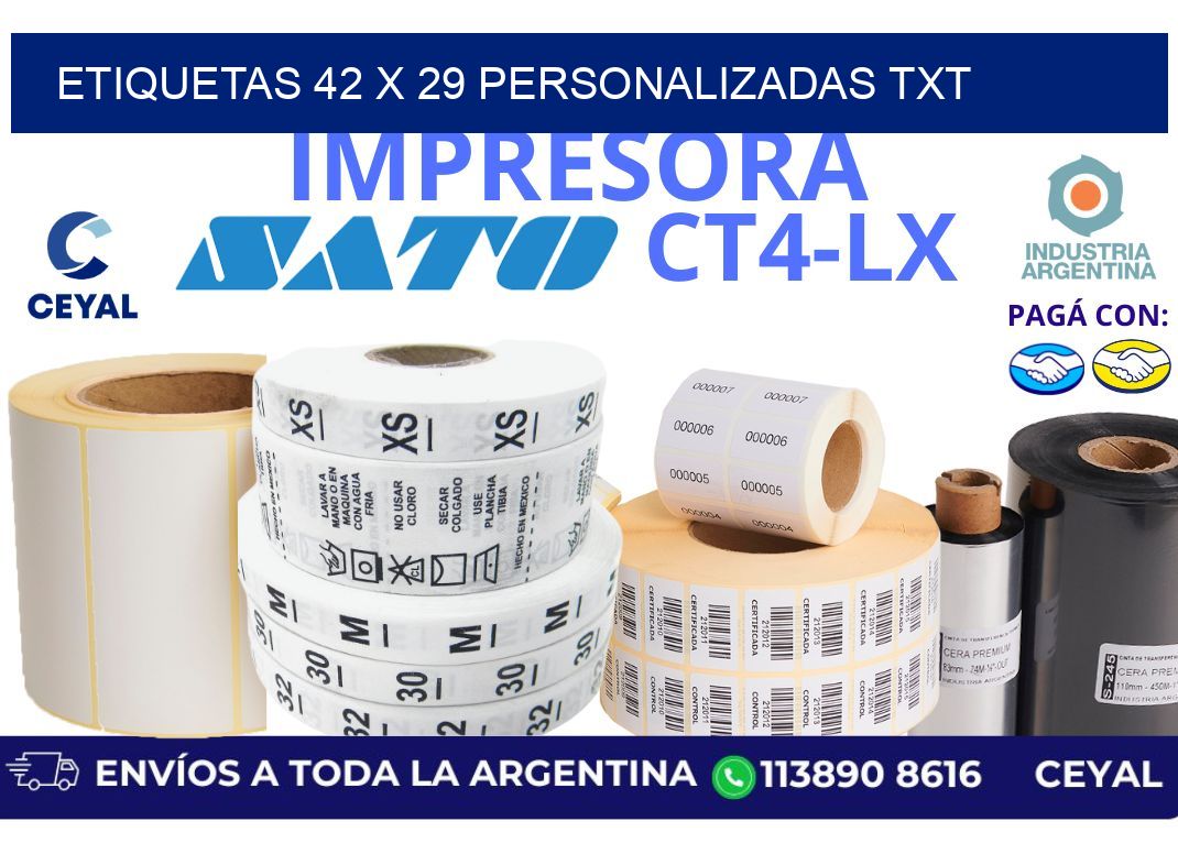 etiquetas 42 x 29 personalizadas txt