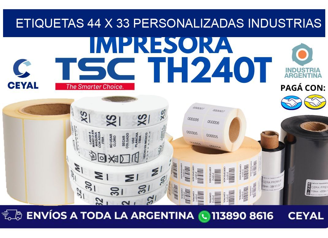 etiquetas 44 x 33 personalizadas industrias