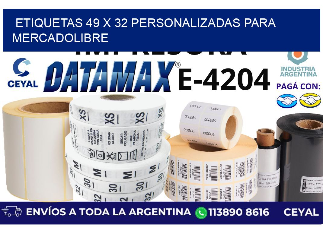 etiquetas 49 x 32 personalizadas para mercadolibre