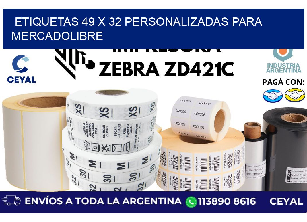 etiquetas 49 x 32 personalizadas para mercadolibre
