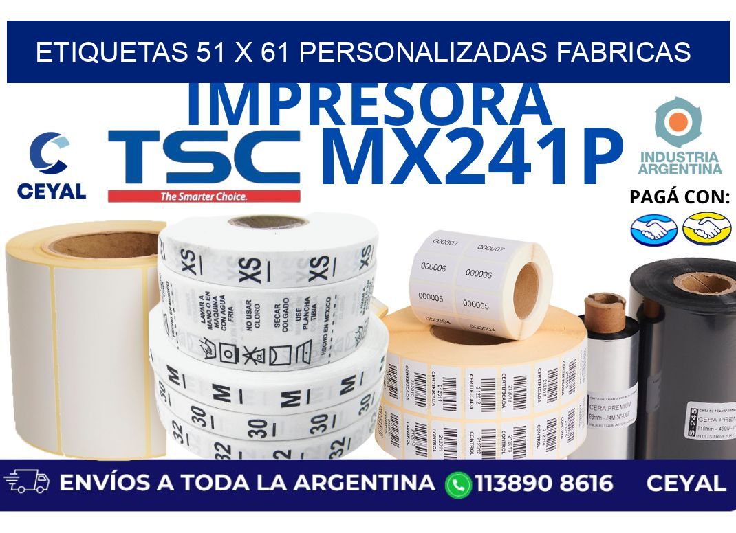 etiquetas 51 x 61 personalizadas fabricas
