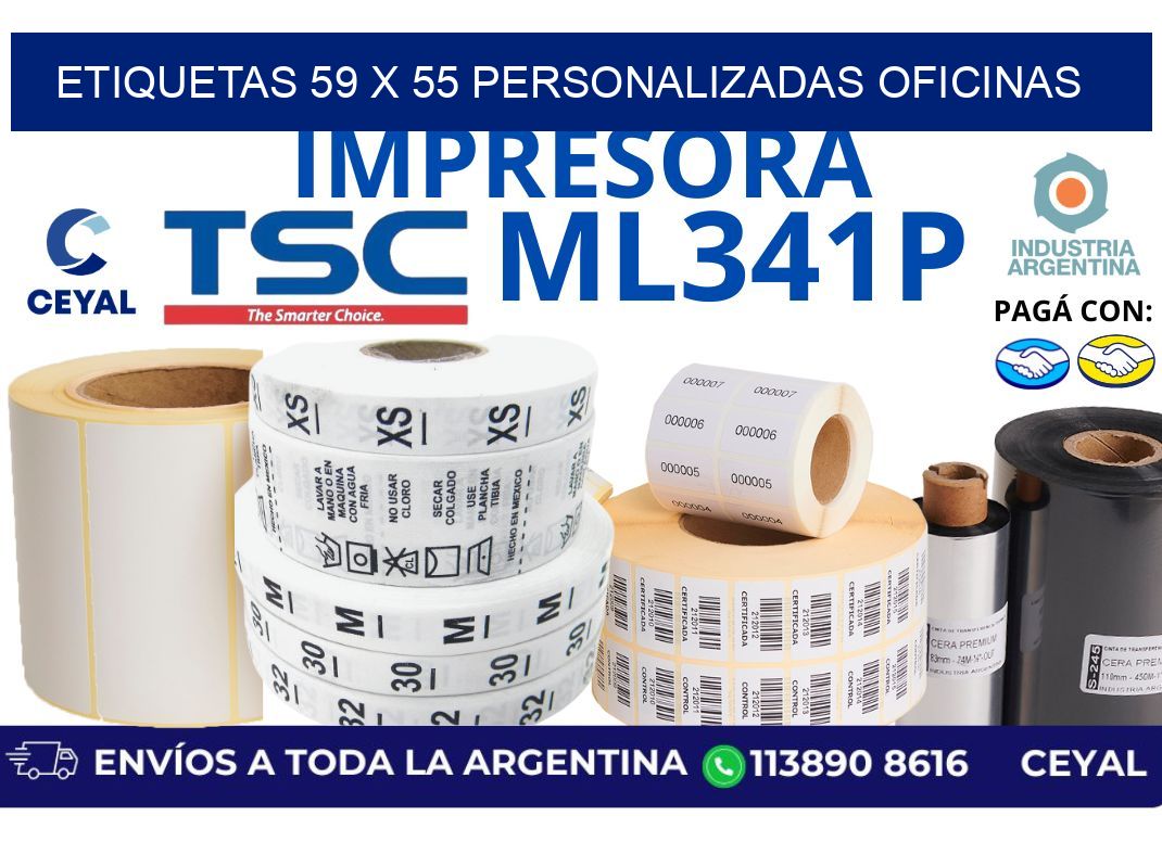 etiquetas 59 x 55 personalizadas oficinas