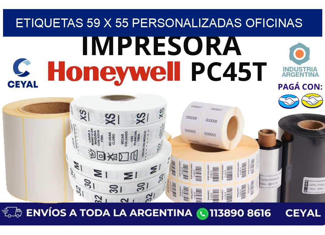 etiquetas 59 x 55 personalizadas oficinas
