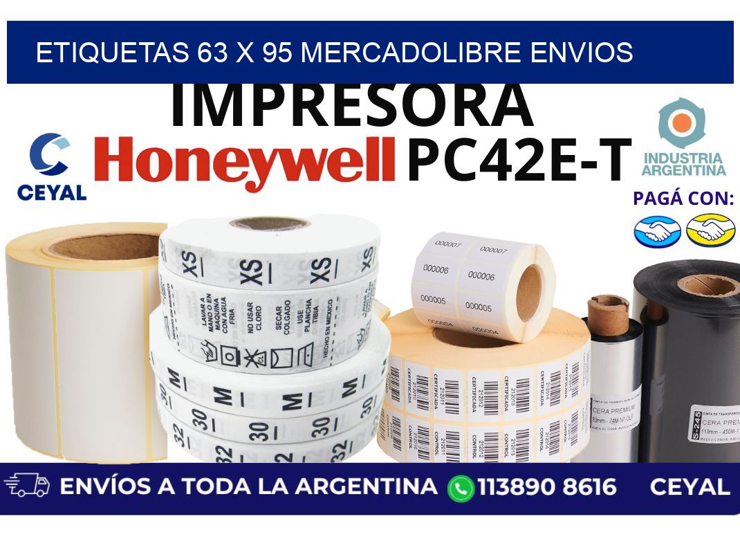 etiquetas 63 x 95 mercadolibre envios