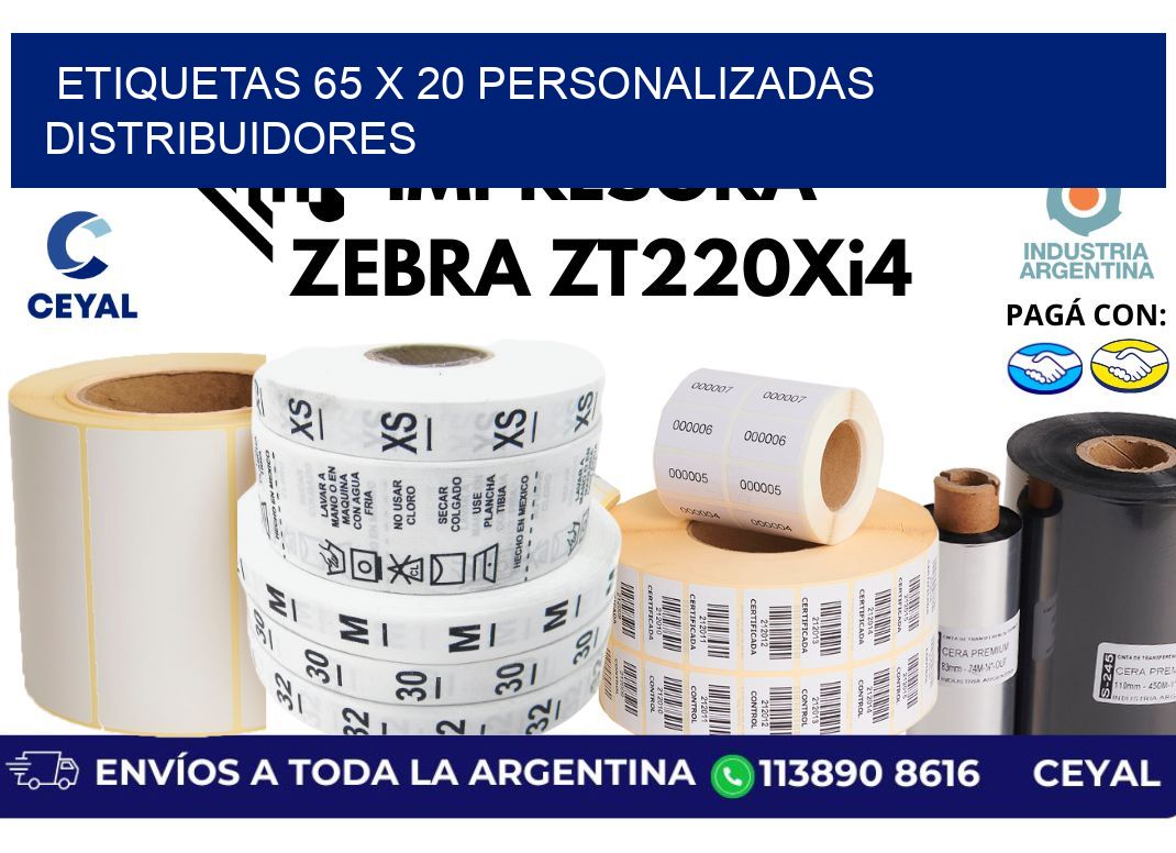 etiquetas 65 x 20 personalizadas distribuidores