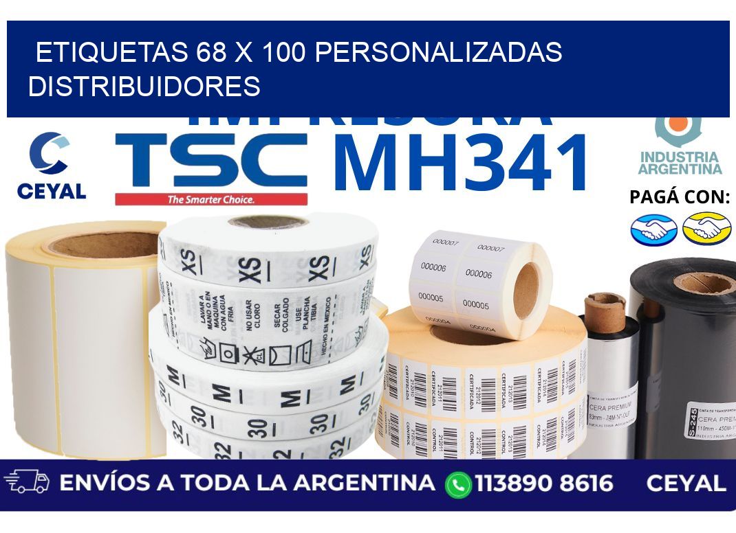 etiquetas 68 x 100 personalizadas distribuidores
