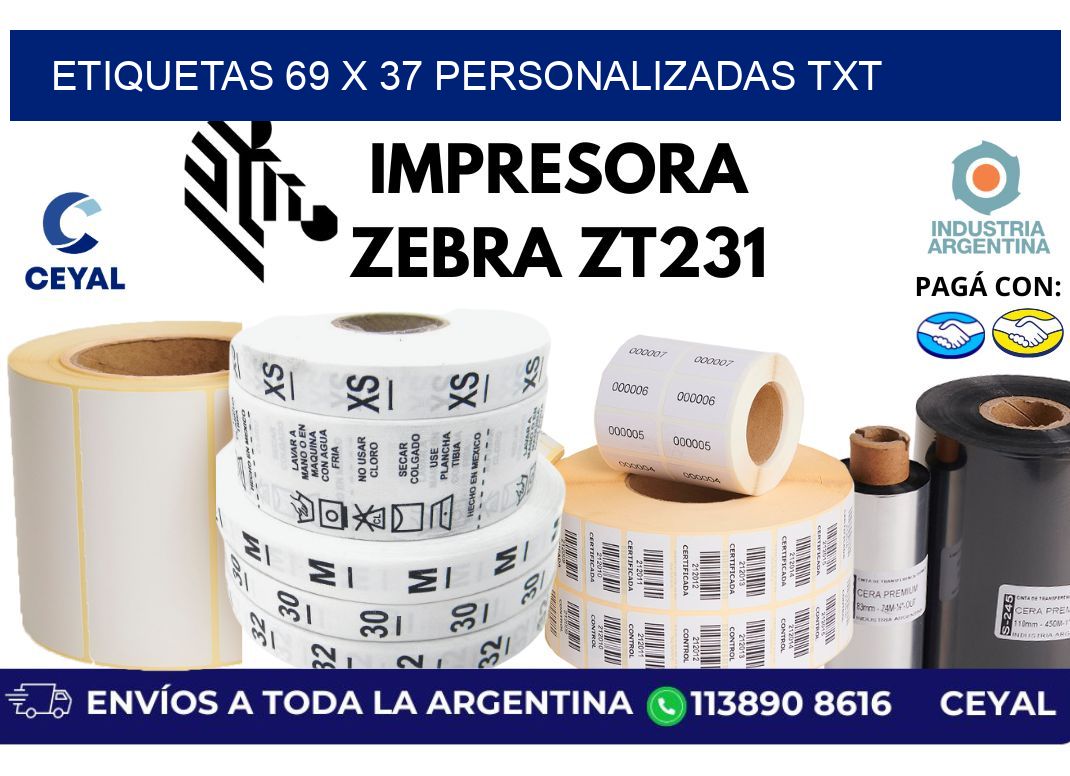 etiquetas 69 x 37 personalizadas txt