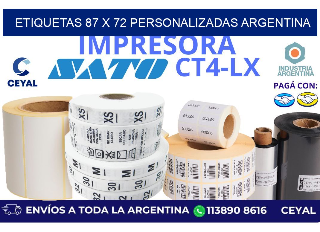 etiquetas 87 x 72 personalizadas argentina