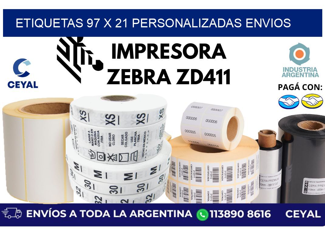 etiquetas 97 x 21 personalizadas envios
