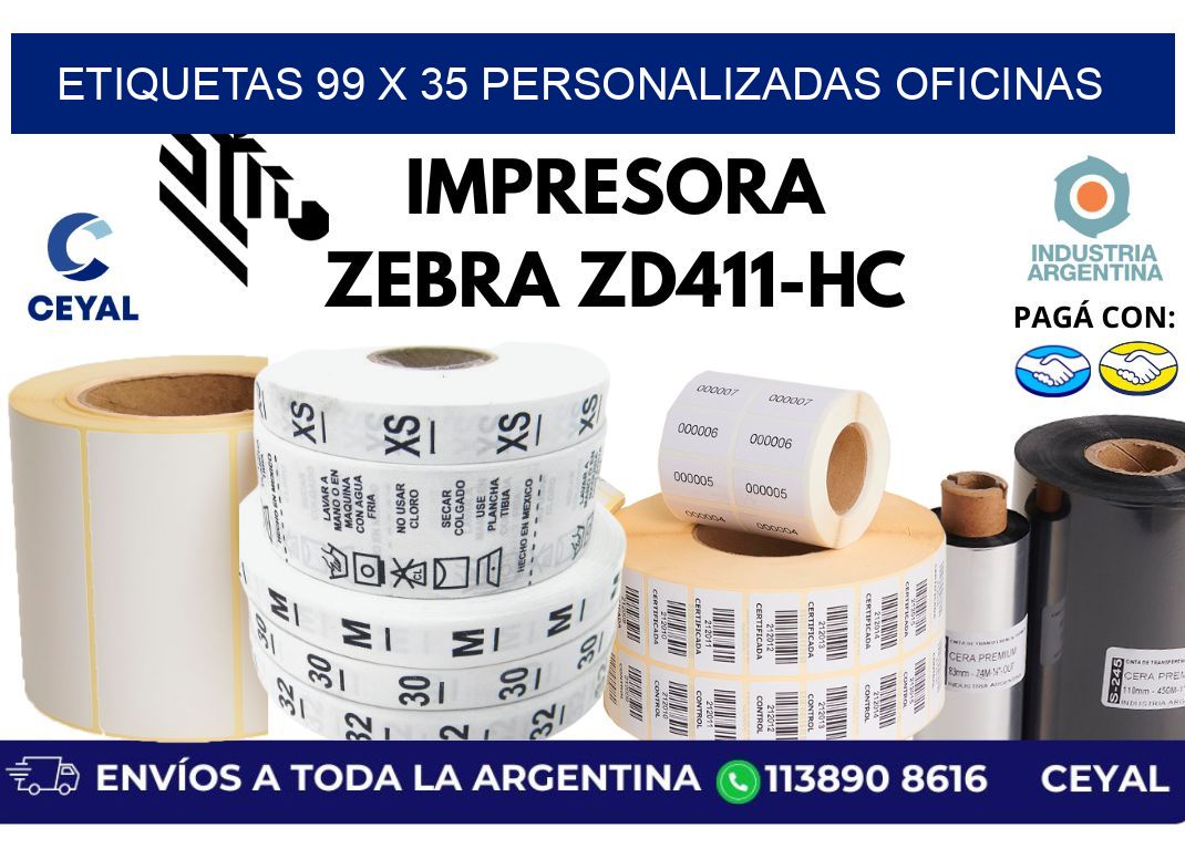 etiquetas 99 x 35 personalizadas oficinas