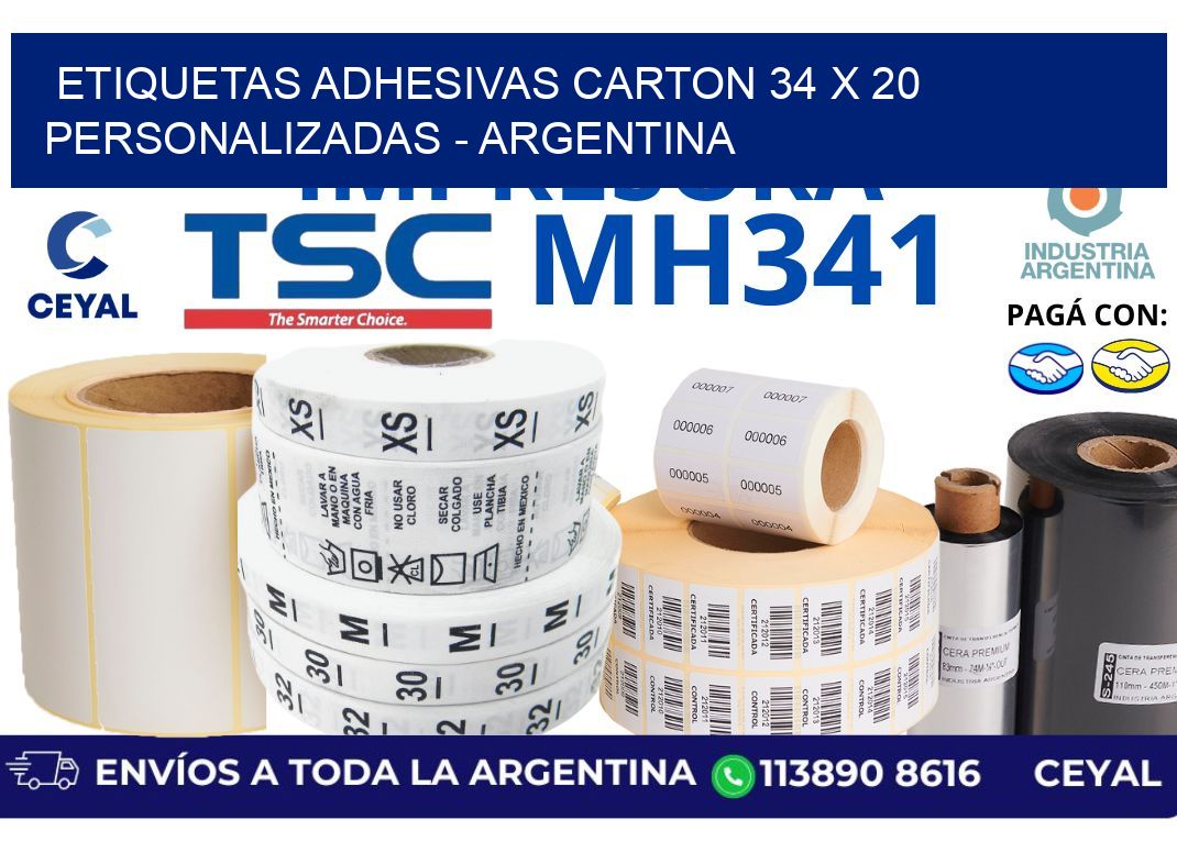 etiquetas adhesivas carton 34 x 20 personalizadas - Argentina