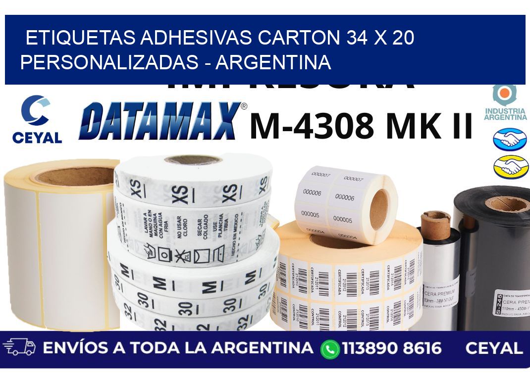 etiquetas adhesivas carton 34 x 20 personalizadas - Argentina