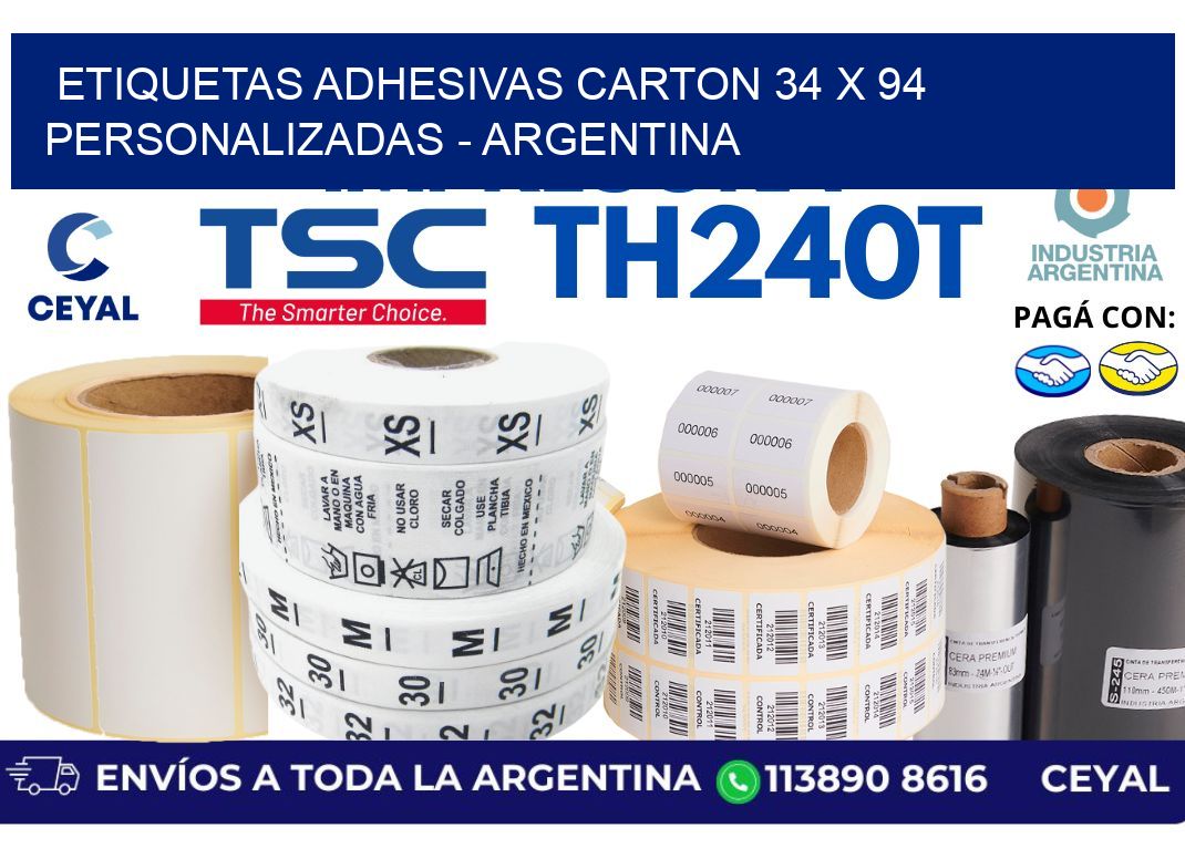 etiquetas adhesivas carton 34 x 94 personalizadas – Argentina