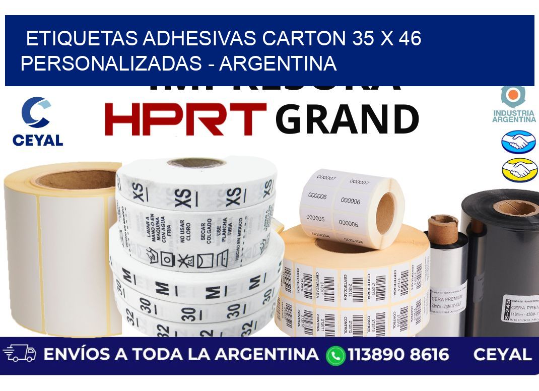 etiquetas adhesivas carton 35 x 46 personalizadas - Argentina