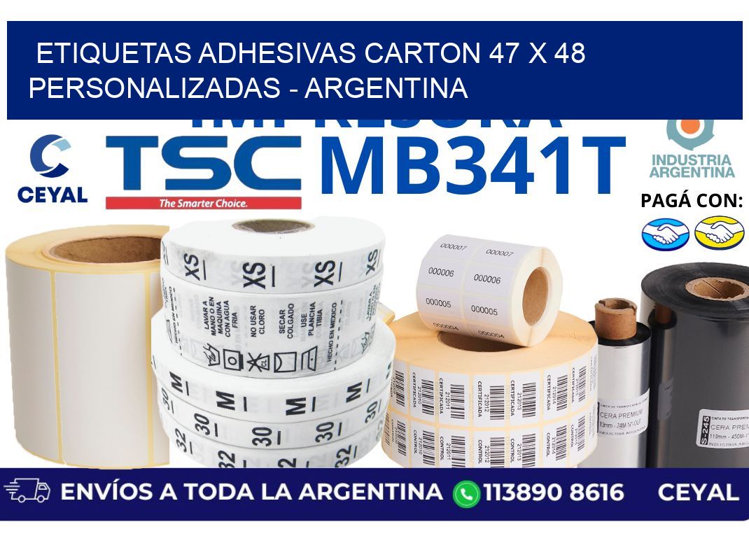 etiquetas adhesivas carton 47 x 48 personalizadas - Argentina