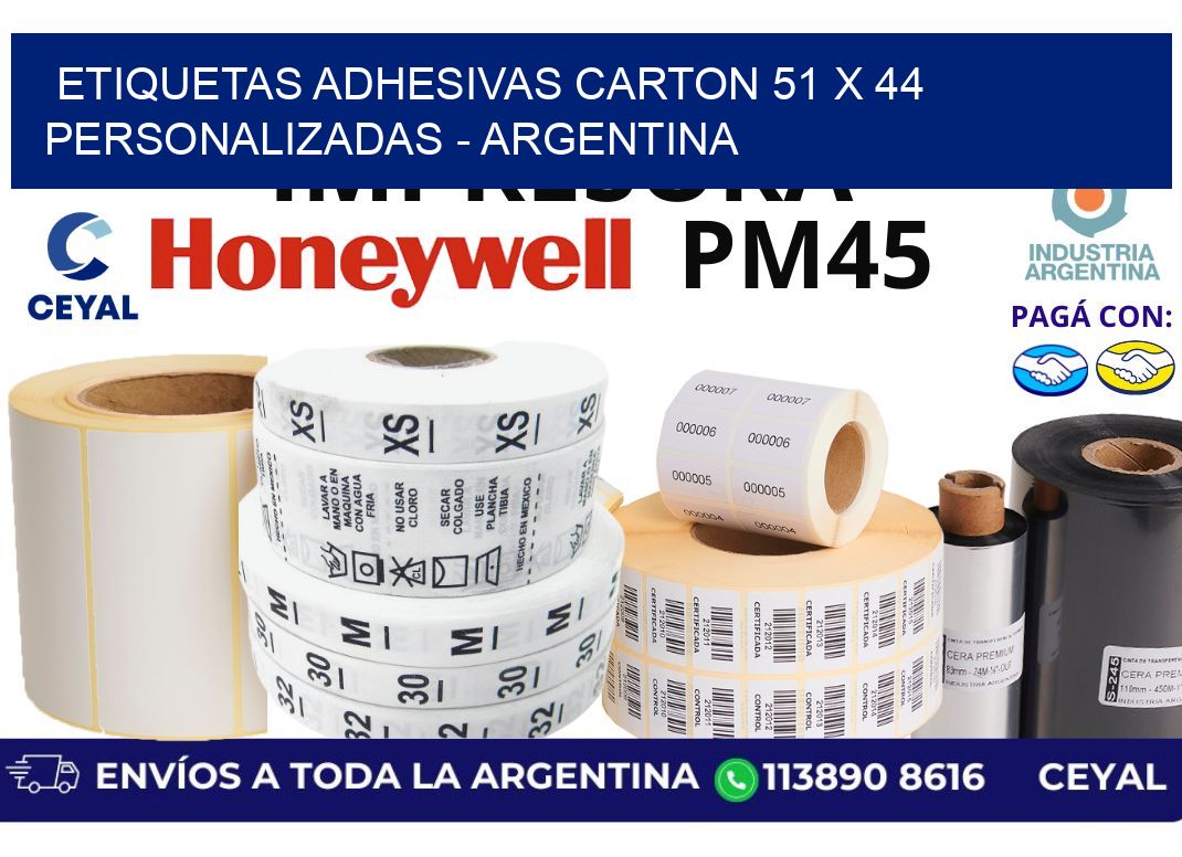 etiquetas adhesivas carton 51 x 44 personalizadas - Argentina