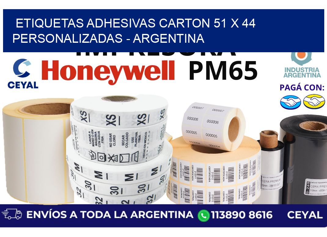 etiquetas adhesivas carton 51 x 44 personalizadas - Argentina