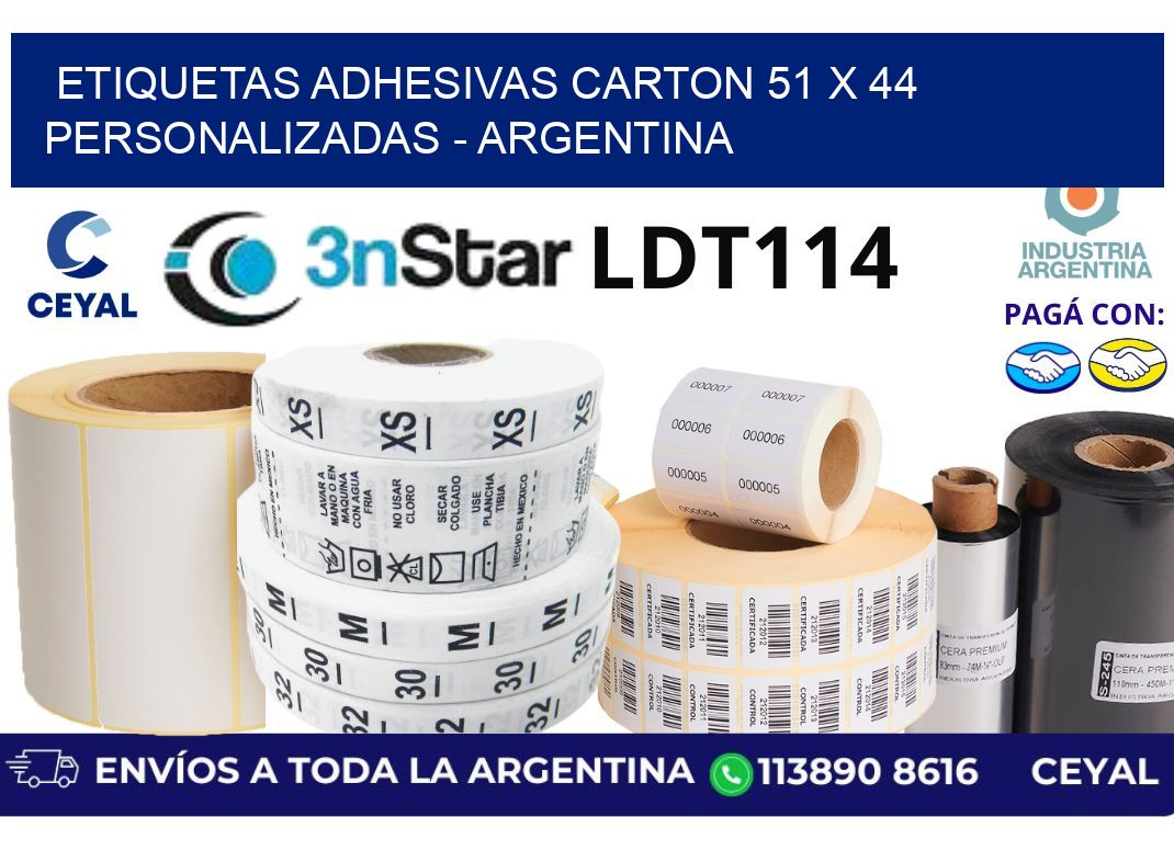 etiquetas adhesivas carton 51 x 44 personalizadas – Argentina