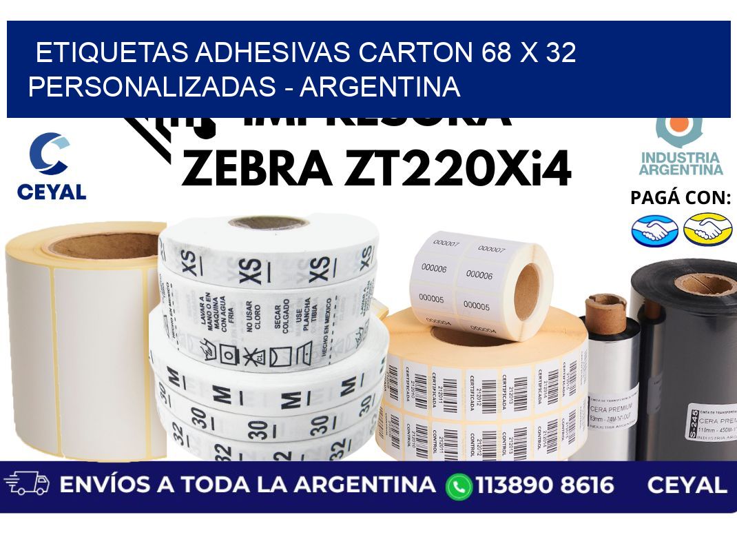 etiquetas adhesivas carton 68 x 32 personalizadas – Argentina