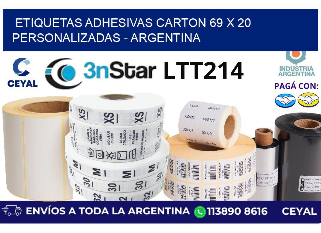 etiquetas adhesivas carton 69 x 20 personalizadas - Argentina