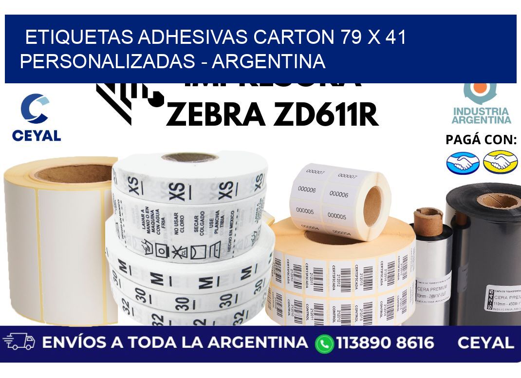 etiquetas adhesivas carton 79 x 41 personalizadas – Argentina