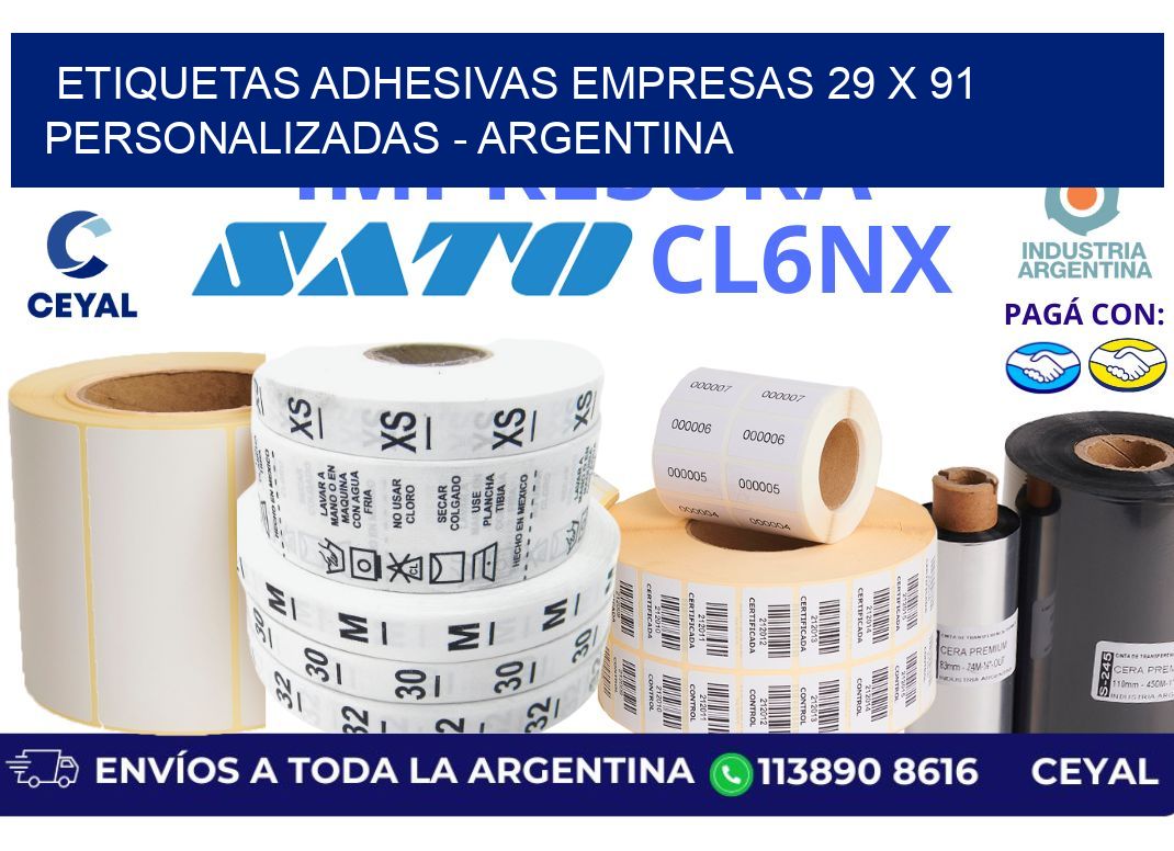 etiquetas adhesivas empresas 29 x 91 personalizadas – Argentina