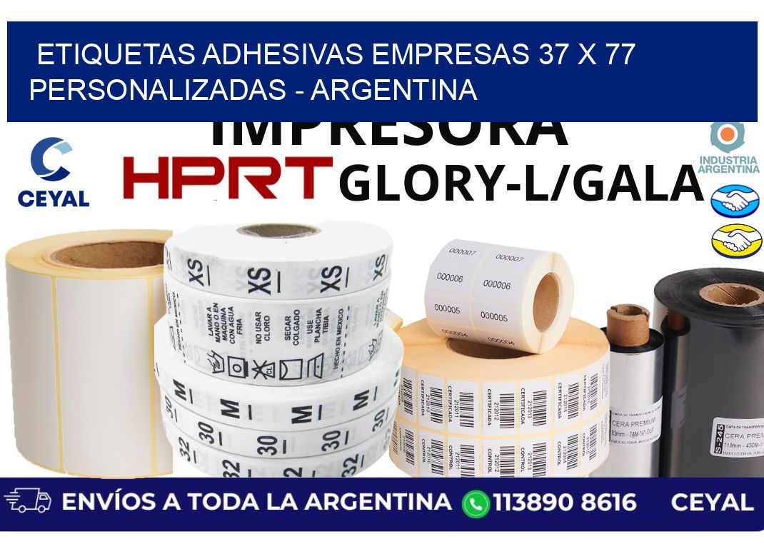 etiquetas adhesivas empresas 37 x 77 personalizadas - Argentina