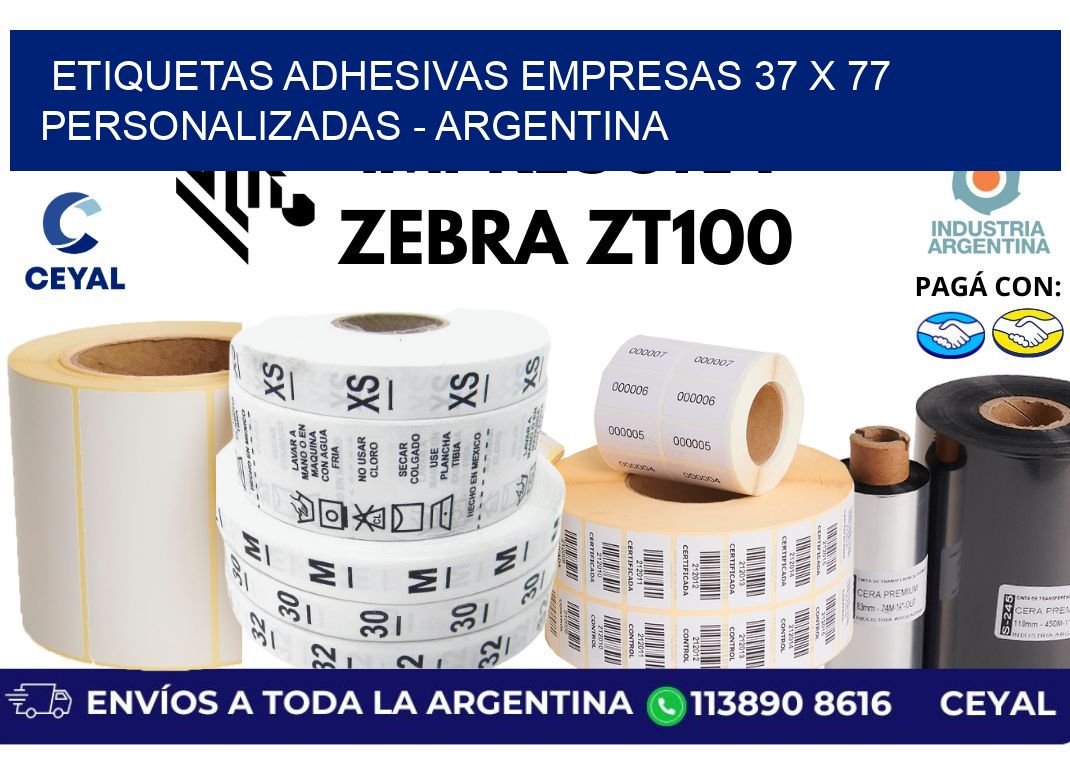 etiquetas adhesivas empresas 37 x 77 personalizadas – Argentina