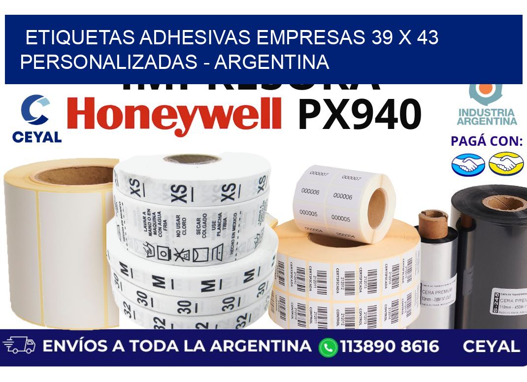 etiquetas adhesivas empresas 39 x 43 personalizadas – Argentina