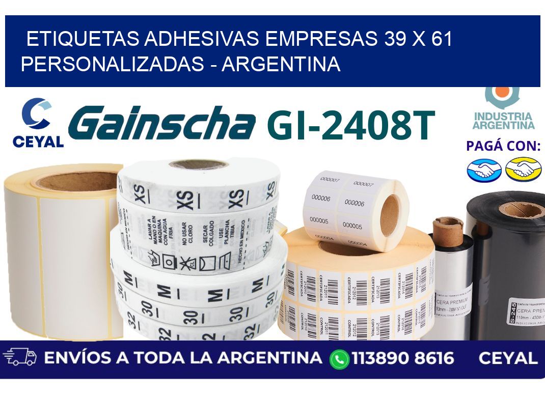 etiquetas adhesivas empresas 39 x 61 personalizadas – Argentina