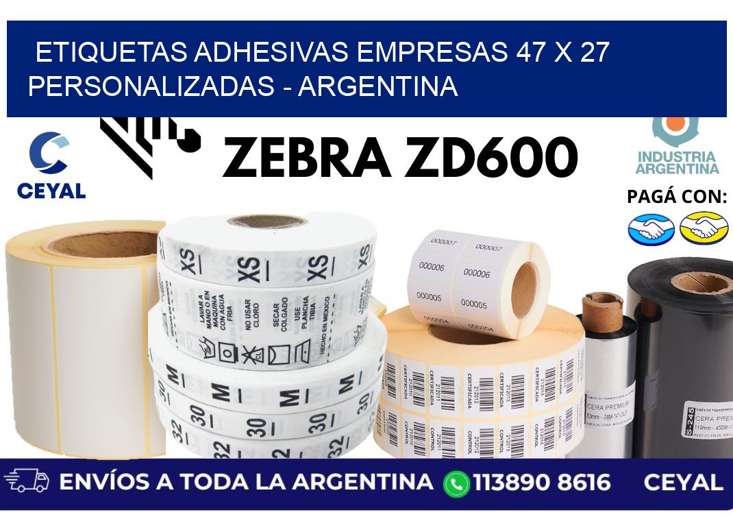 etiquetas adhesivas empresas 47 x 27 personalizadas - Argentina