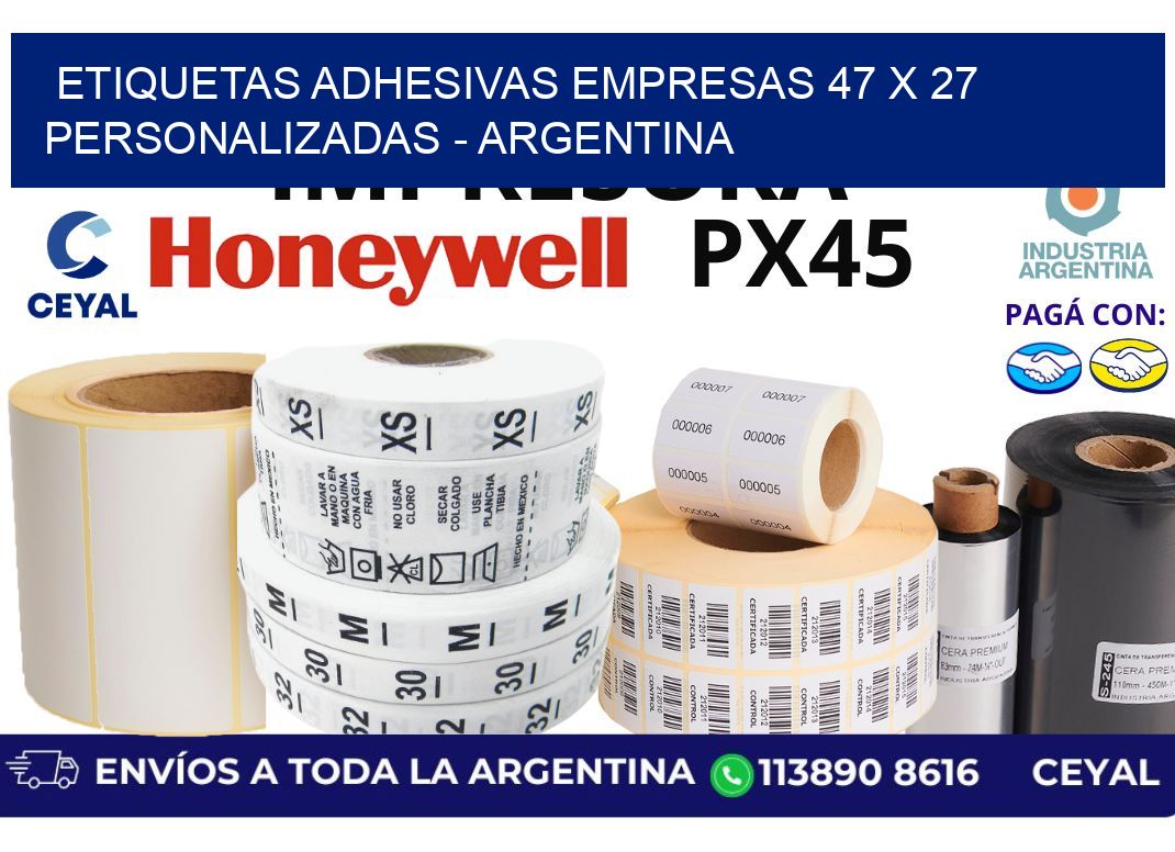 etiquetas adhesivas empresas 47 x 27 personalizadas – Argentina
